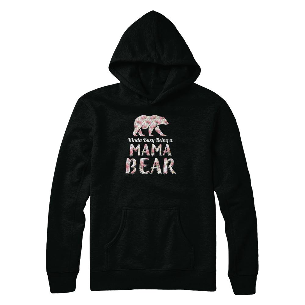 Mama Bear Dinosaur Kinda Busy Being A Mamabear-T-Shirt & Tank Top-Pullover Hoodie-Black
