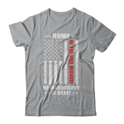 Home Of The Free Because My Granddaughter Is Brave Family-T-Shirt & Hoodie-Classic T-Shirt-Sport Grey