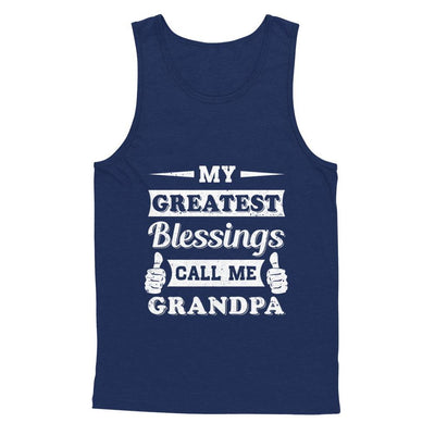 My Greatest Blessings Call Me Grandpa-T-Shirt & Hoodie-Unisex Tank-Navy