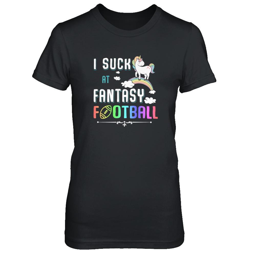 I Suck At Fantasy Football Unicorn-T-Shirt & Tank Top-Women's T-Shirt-Black