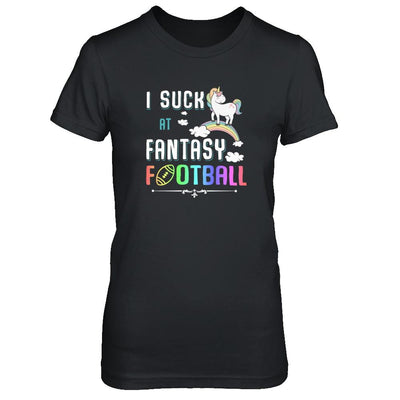 I Suck At Fantasy Football Unicorn-T-Shirt & Tank Top-Women's T-Shirt-Black