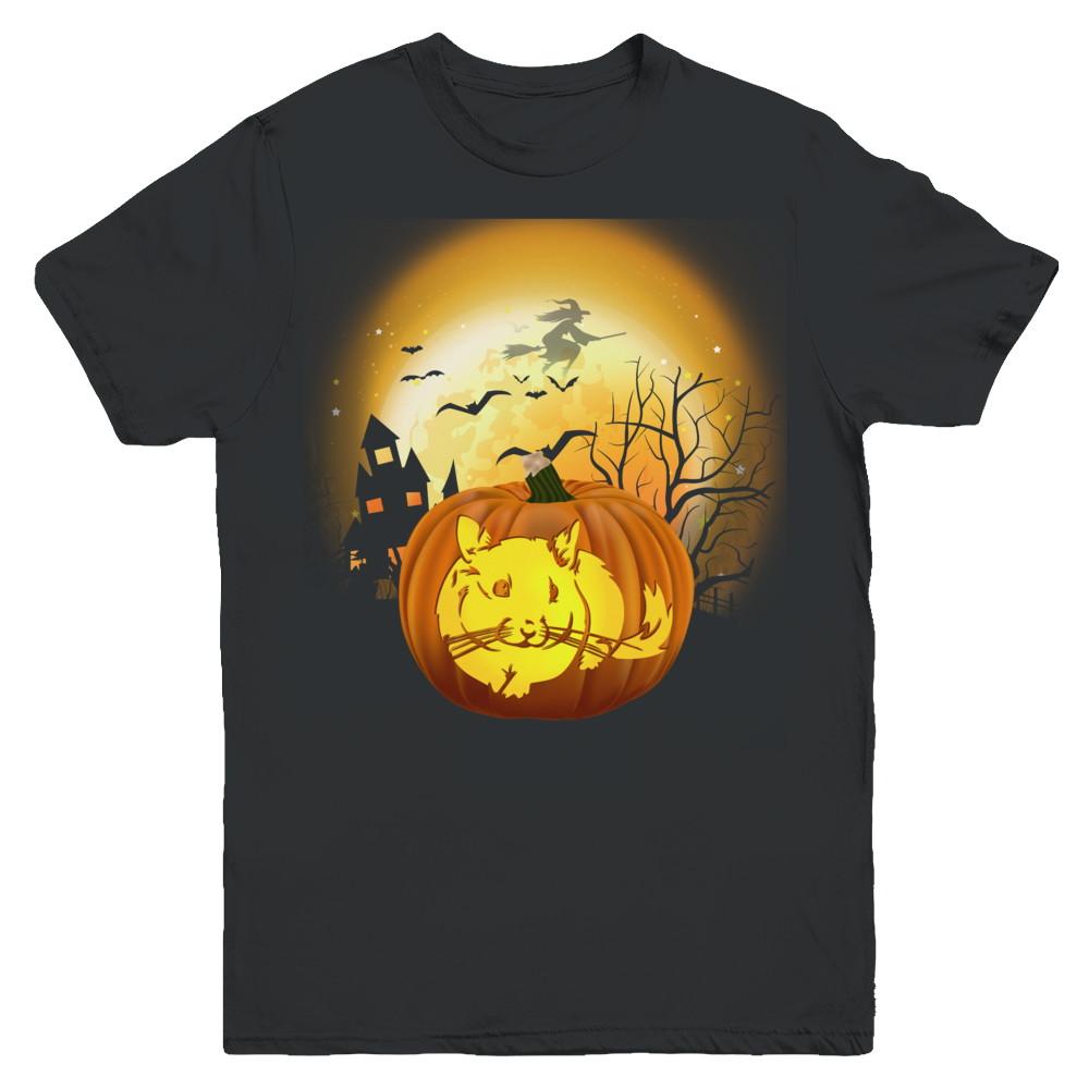 Pumpkin Chinchilla Halloween Human Costume Youth-Youth Shirt-Youth T-Shirt-Black