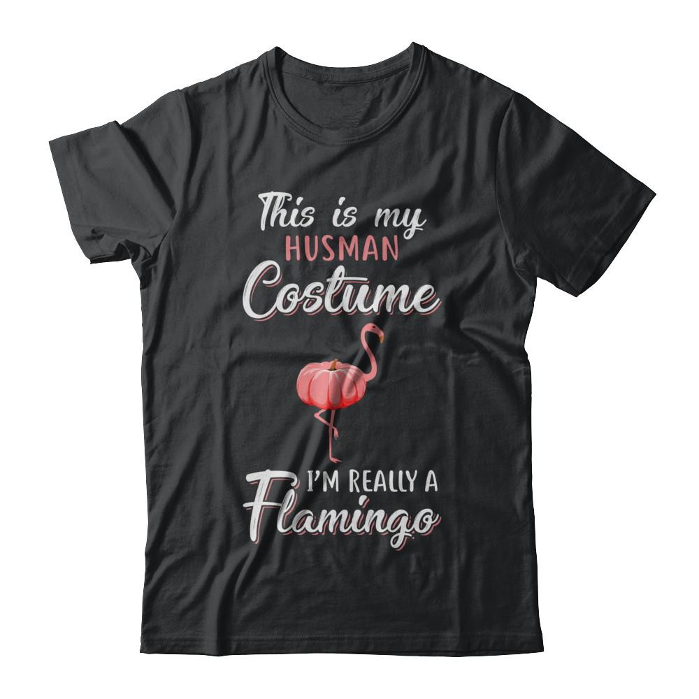 This Is My Human Costume I'm Really A Flamingo Halloween-T-Shirt & Hoodie-Classic T-Shirt-Black