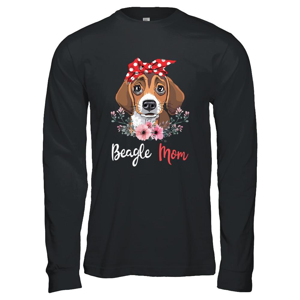 Beagle Mom Gift For Women Dog Lover-T-Shirt & Hoodie-Long Sleeve T-Shirt-Black