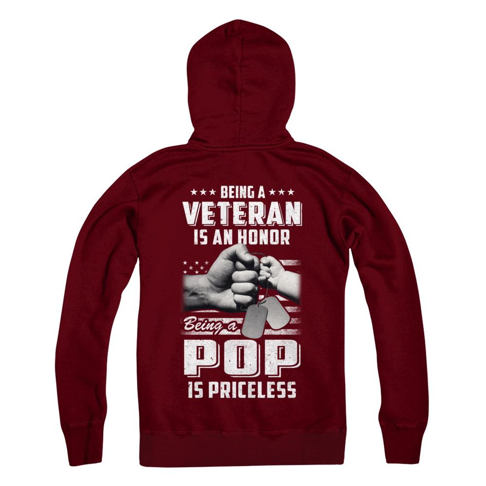 Being A Veteran Is An Honor Being A Pop Is Priceless-T-Shirt & Hoodie-Pullover Hoodie-Maroon