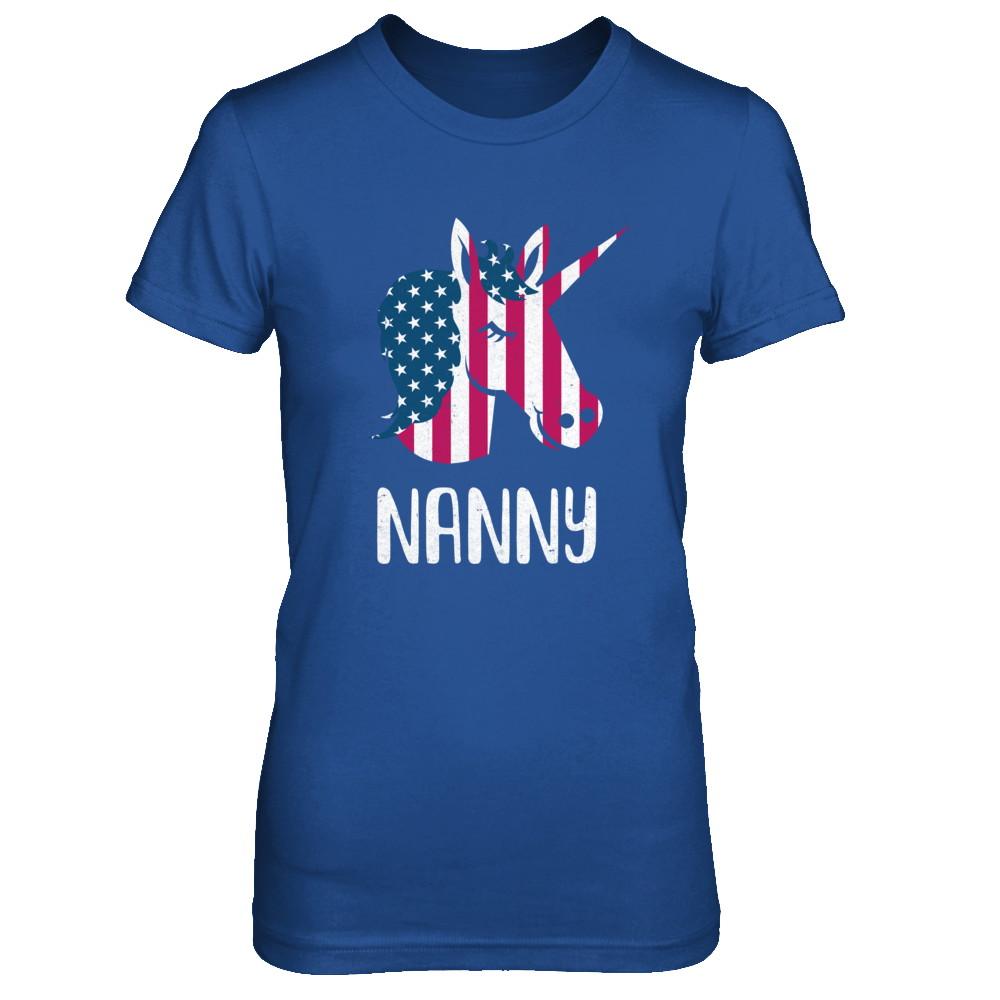 Patriotic Nanny Unicorn Americorn 4Th Of July-T-Shirt & Hoodie-Women's T-Shirt-Royal