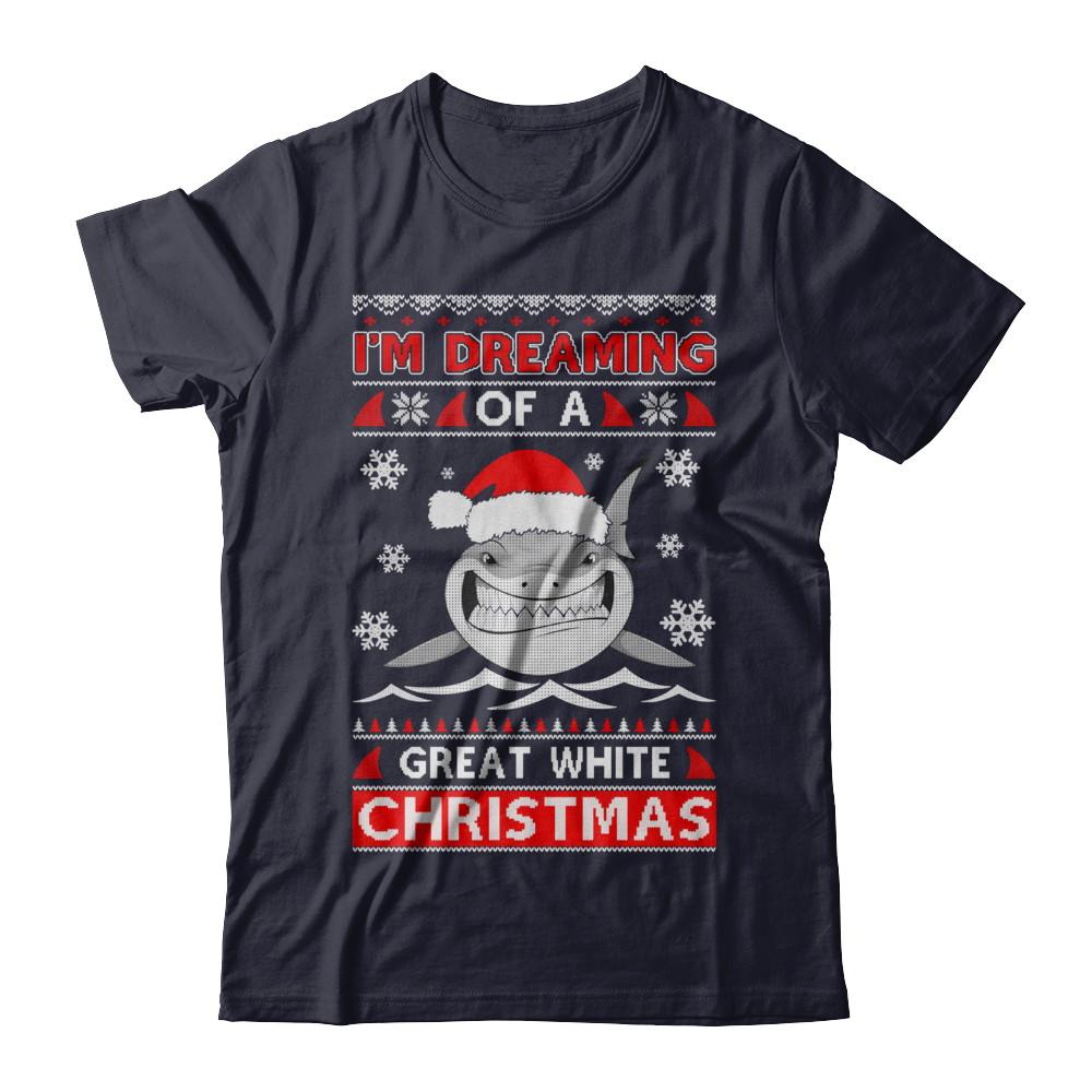 I'm Dreaming Of A Great White Christmas Shark Sweater-T-Shirt & Sweatshirt-Premium T-Shirt-Midnight Navy