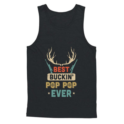 Vintage Best Buckin' Pop Pop Ever Deer Hunting-T-Shirt & Hoodie-Unisex Tank-Black