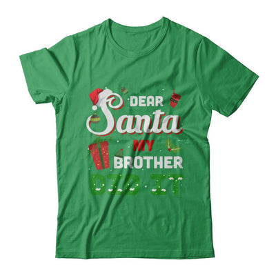 Dear Santa My Brother Did It Christmas-T-Shirt & Hoodie-Premium T-Shirt-Kelly Green