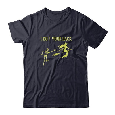 Funny Witch Skeleton Halloween I Got Your Back-T-Shirt & Tank Top-Premium T-Shirt-Midnight Navy