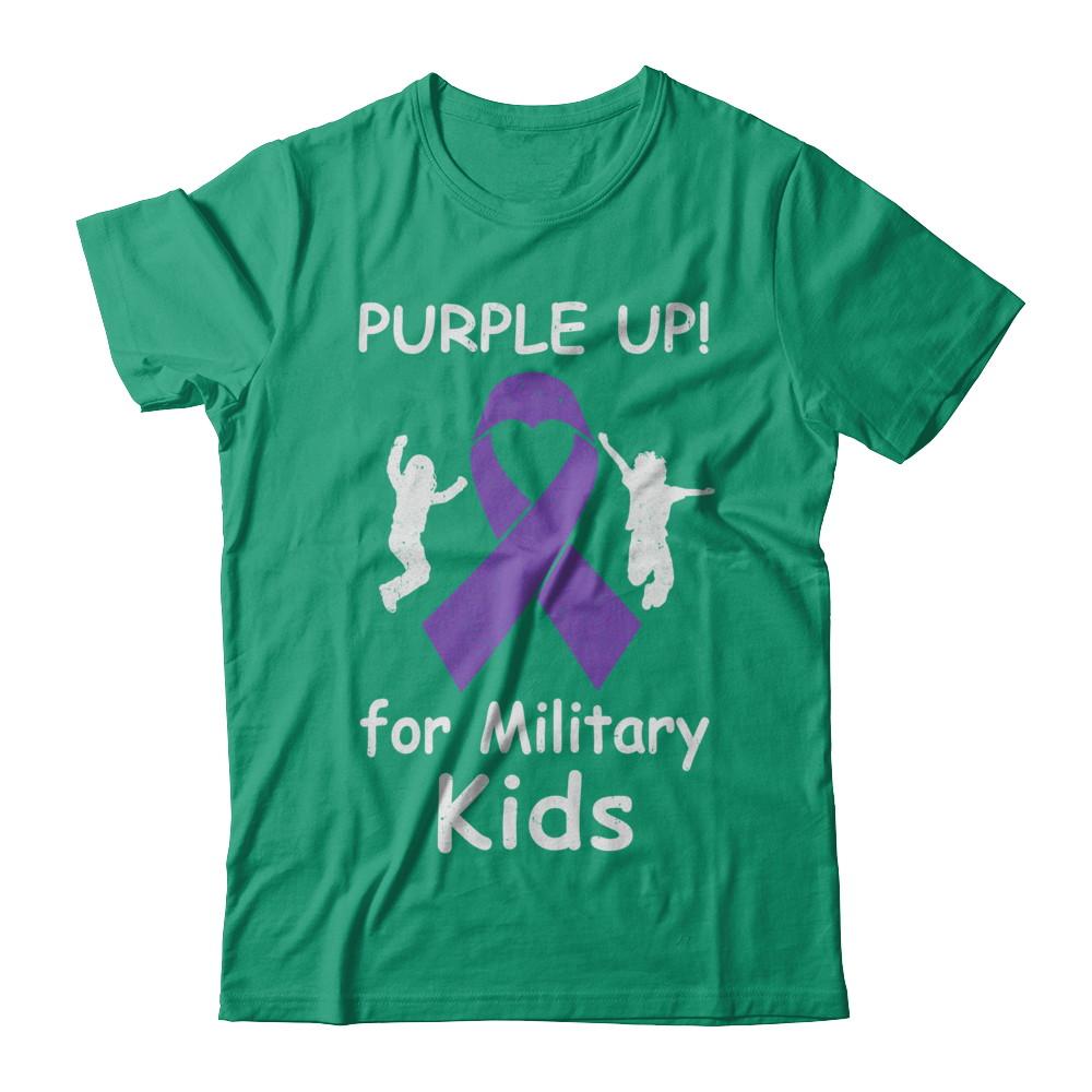 Purple Up For Month Of The Military Kids-T-Shirt & Hoodie-Classic T-Shirt-Kelly Green