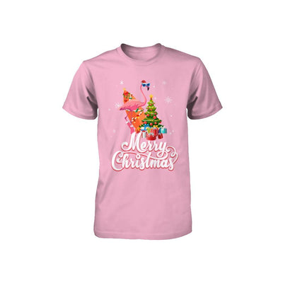 Flamingo Christmas Gift Merry Christmas Flamingo Youth-Youth Shirt-Toddler T-Shirt-Pink