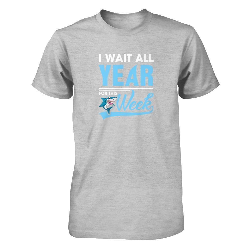 Week For Sharks Wait All Year For This Week Shark-T-Shirt & Tank Top-Premium T-Shirt-Heather Gray