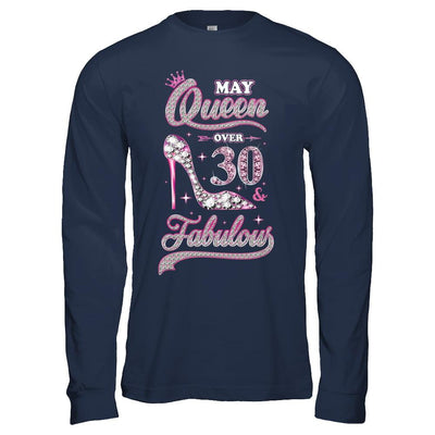 May Queen 30 And Fabulous 1991 30th Years Old Birthday-T-Shirt & Hoodie-Long Sleeve T-Shirt-Navy