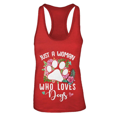 Just A Woman Who Loves Dogs-T-Shirt & Tank Top-Women's Ideal Racerback Tank-Red