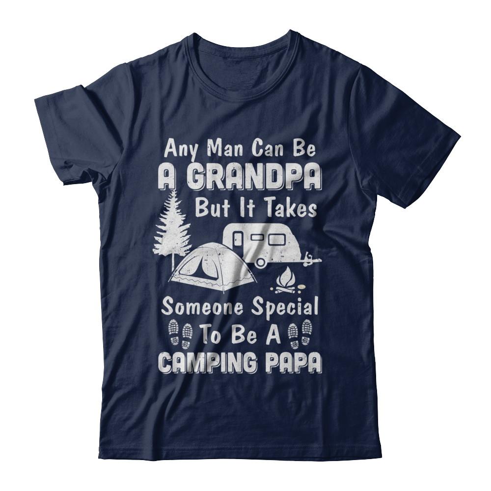 Camping Papa Grandpa Fathers Day Gift-T-Shirt & Hoodie-Classic T-Shirt-Navy