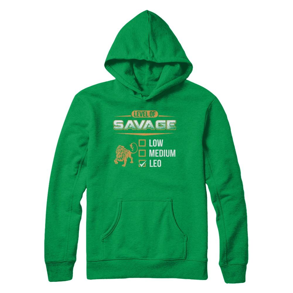 Level Of Savage Leo-T-Shirt & Hoodie-Pullover Hoodie-Irish Green