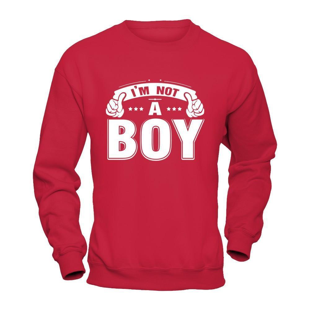 I'm Not A Boy-T-Shirt & Hoodie-Crewneck Sweatshirt-Red