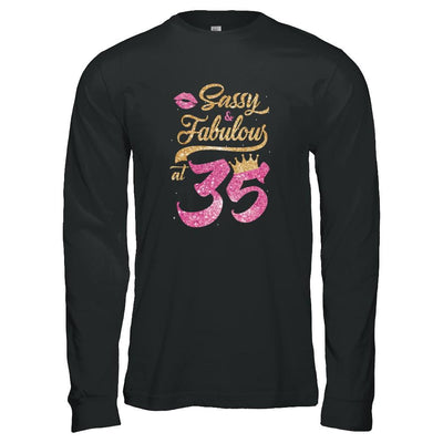 Sassy And Fabulous At 35th 1986 Birthday Gift-T-Shirt & Tank Top-Long Sleeve T-Shirt-Black