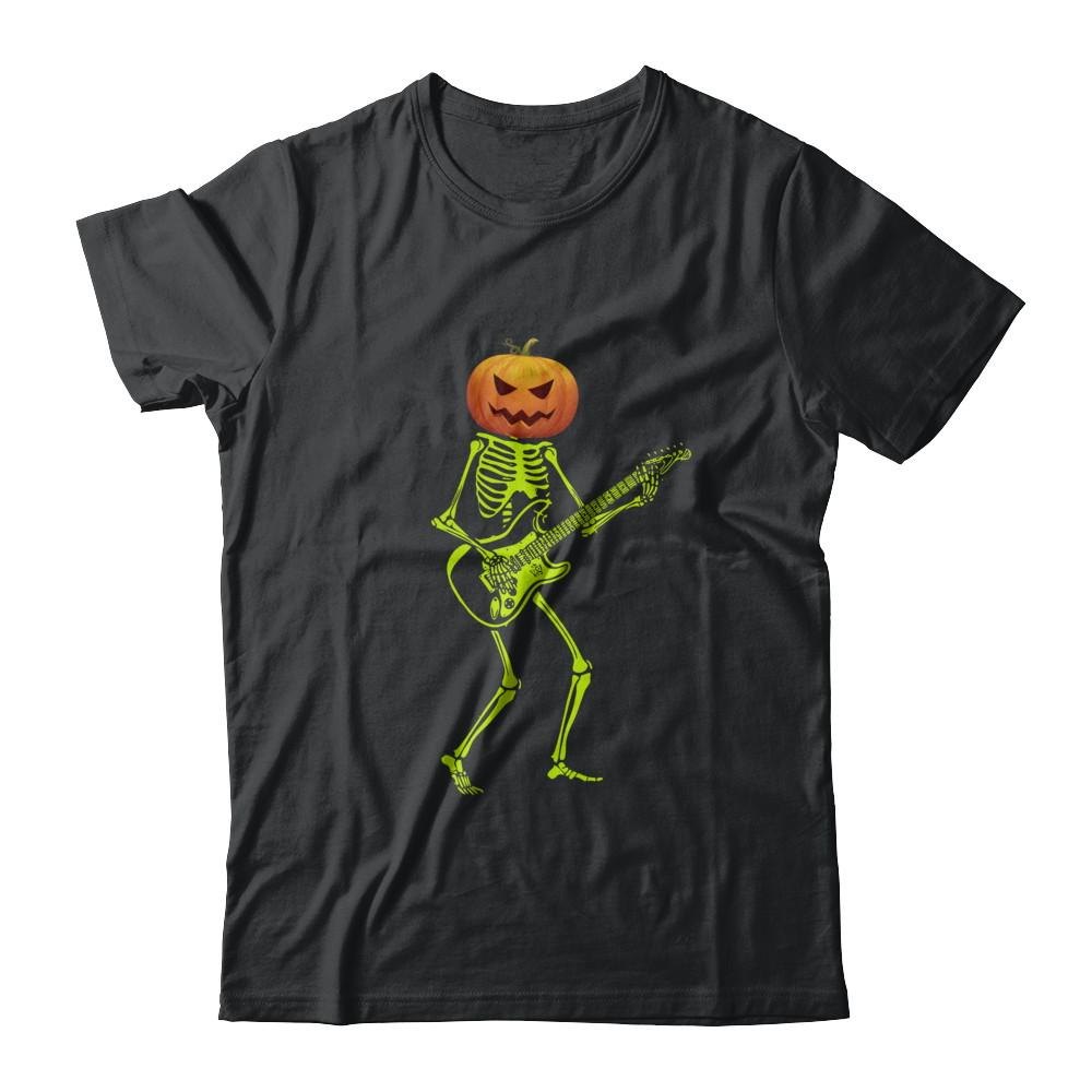 Pumpkin Skeleton Play Guitar Luminous Costume Halloween