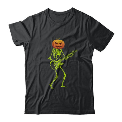 Pumpkin Skeleton Play Guitar Luminous Costume Halloween-T-Shirt & Hoodie-Classic T-Shirt-Black