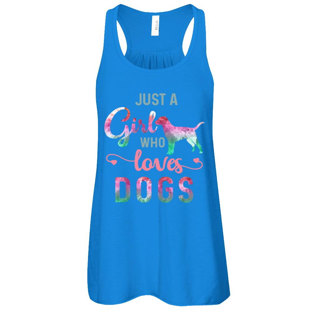 Just A Girl Who Loves Dogs Dog Lover-T-Shirt & Tank Top-Women's Flowy Racerback Tank-True Royal