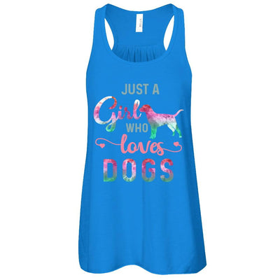 Just A Girl Who Loves Dogs Dog Lover-T-Shirt & Tank Top-Women's Flowy Racerback Tank-True Royal