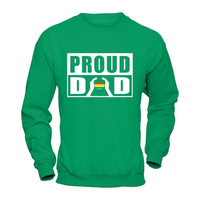 Proud Dad Lgbt Gay Lesbian Pride-T-Shirt & Hoodie-Crewneck Sweatshirt-Irish Green