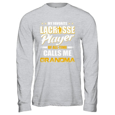 My Favorite Lacrosse Player Calls Me Grandma Lacrosse-T-Shirt & Hoodie-Long Sleeve T-Shirt-Sport Grey