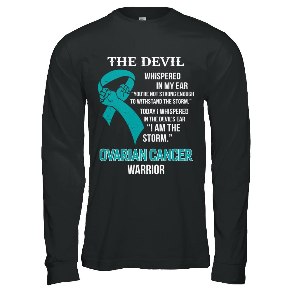 I Am The Storm Support Ovarian Cancer Warrior Gift-T-Shirt & Hoodie-Long Sleeve T-Shirt-Black