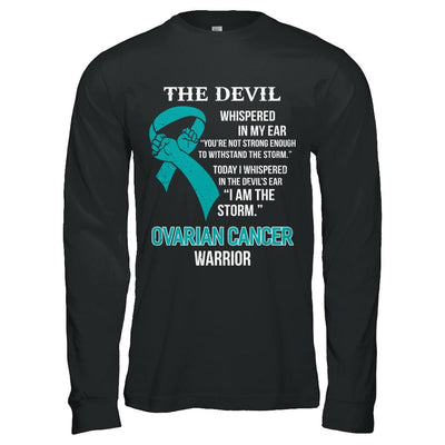 I Am The Storm Support Ovarian Cancer Warrior Gift-T-Shirt & Hoodie-Long Sleeve T-Shirt-Black