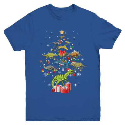 Tree Rex Funny Dinosaur Christmas Tree Kids Gift Youth-Youth Shirt-Youth T-Shirt-Royal