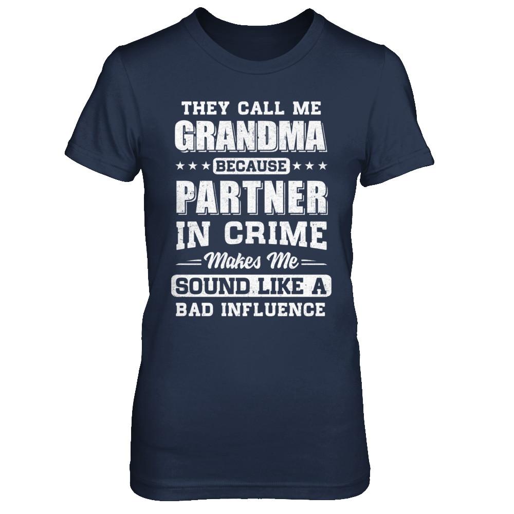 They Call Me Grandma Partner In Crime Mothers Day-T-Shirt & Hoodie-Women's T-Shirt-Navy