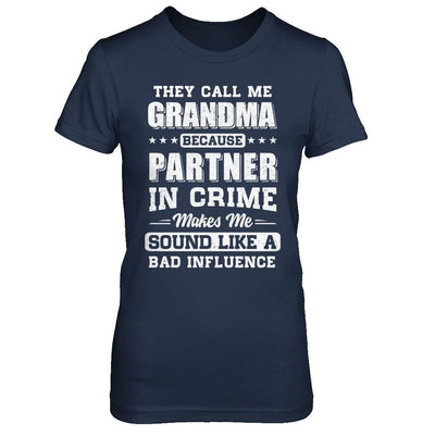 They Call Me Grandma Partner In Crime Mothers Day-T-Shirt & Hoodie-Women's T-Shirt-Navy