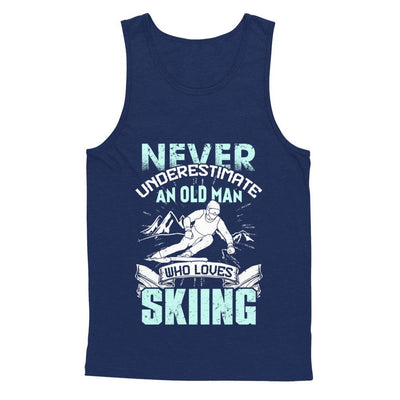 Never Underestimate An Old Man Who Loves Skiing-T-Shirt & Hoodie-Unisex Tank-Navy