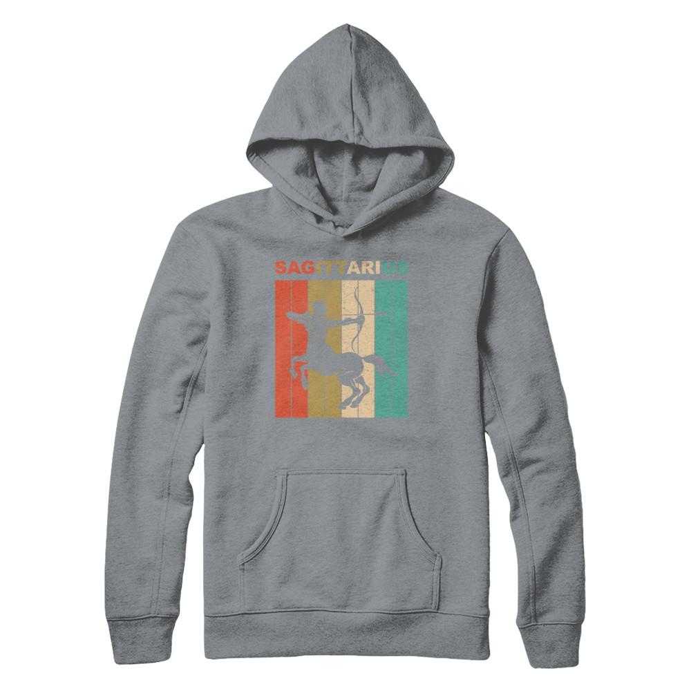 Vintage Sagittarius Zodiac November December Birthday Gift-T-Shirt & Hoodie-Pullover Hoodie-Light Steel