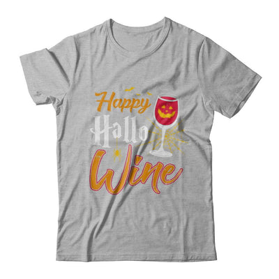 Happy Hallo Wine Funny Halloween-T-Shirt & Sweatshirt-Premium T-Shirt-Heather Gray