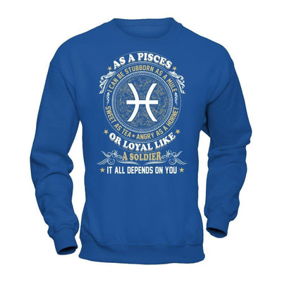 As A Pisces I Can Be Stubborn As A Mule-T-Shirt & Hoodie-Crewneck Sweatshirt-Royal