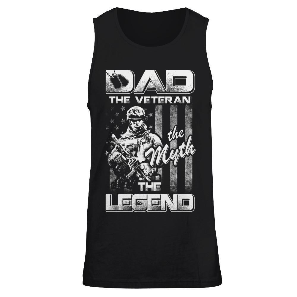 Dad The Veteran The Myth The Legend-T-Shirt & Hoodie-Unisex Tank-Black