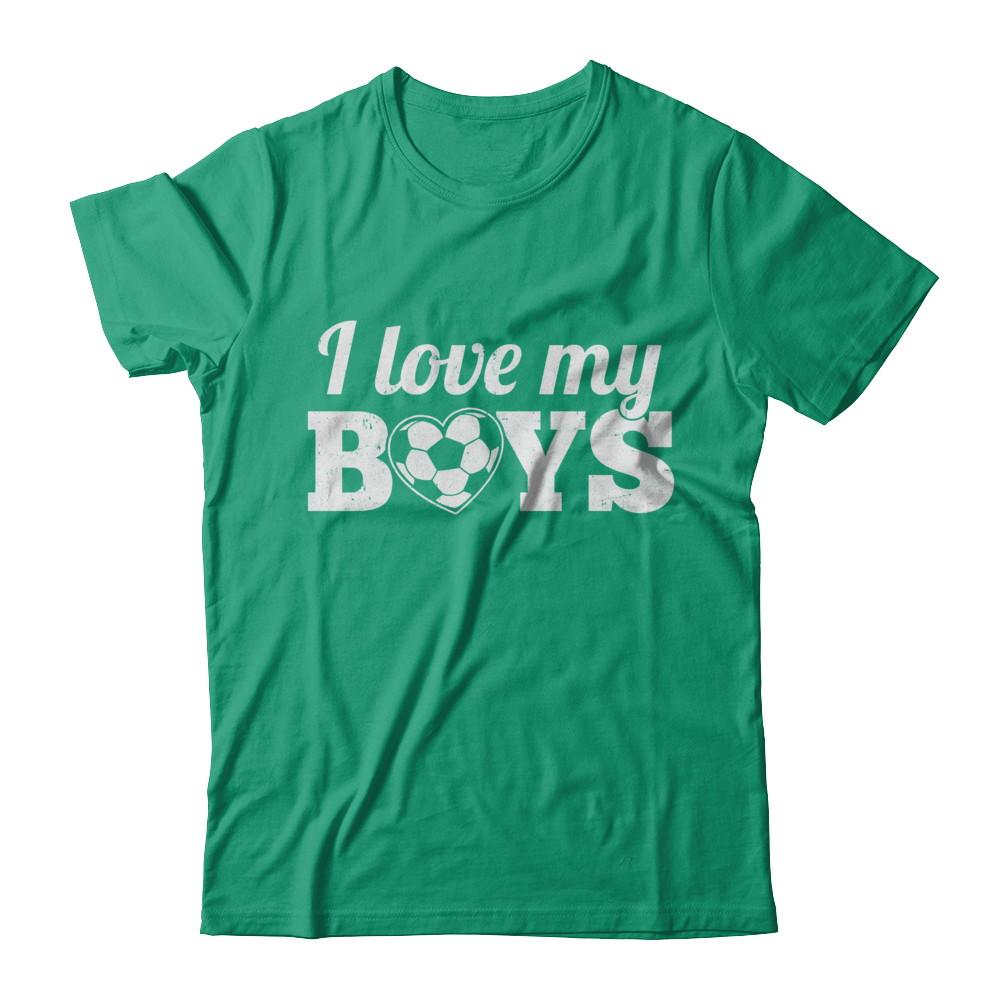 Love My Boys Mom And Dad Soccer-T-Shirt & Hoodie-Classic T-Shirt-Kelly Green