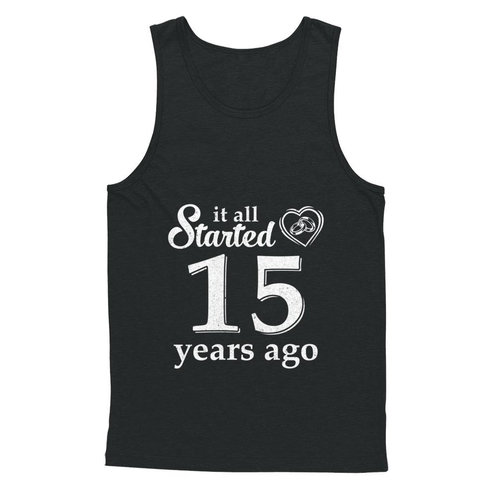 15Th Wedding Anniversary Married Couples 2006 Husband Wife-T-Shirt & Hoodie-Unisex Tank-Black
