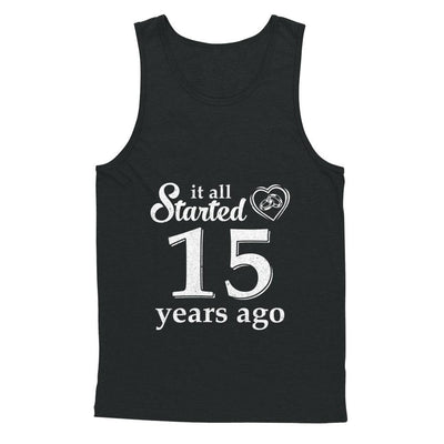 15Th Wedding Anniversary Married Couples 2006 Husband Wife-T-Shirt & Hoodie-Unisex Tank-Black