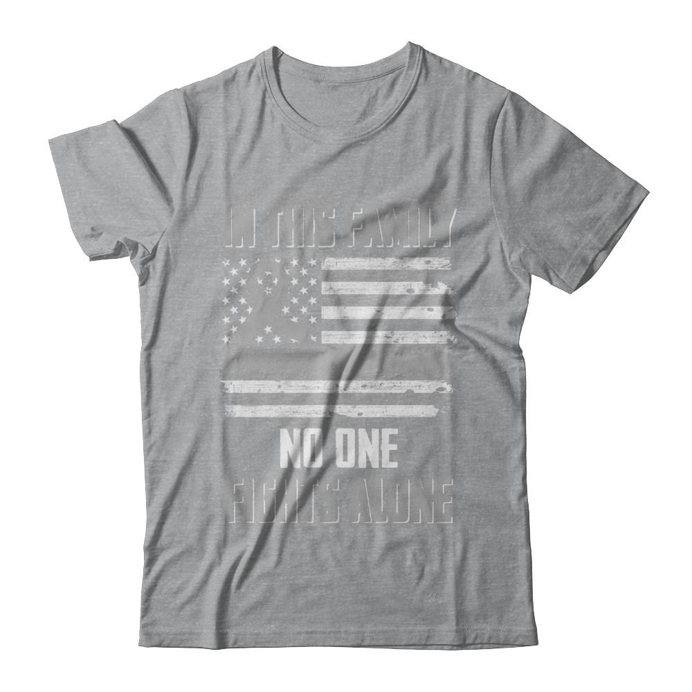 In This Family No One Fights Alone Brain Cancer-T-Shirt & Hoodie-Classic T-Shirt-Sport Grey