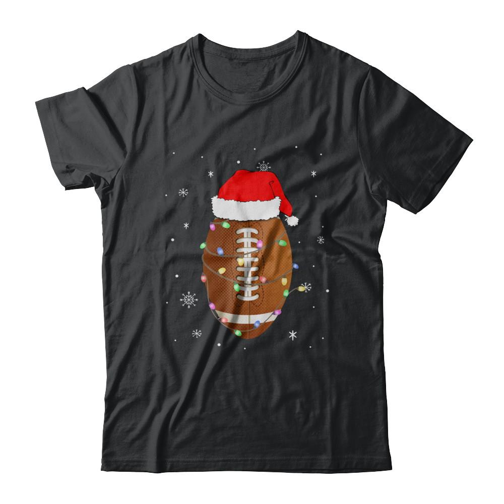 Santa Hat Football Christmas Gifts-T-Shirt & Sweatshirt-Classic T-Shirt-Black