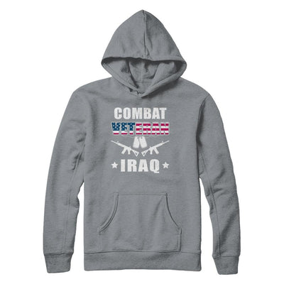 Combat Veteran Iraq-T-Shirt & Hoodie-Hanes - Heavyweight Pullover Hoodie-Light Steel