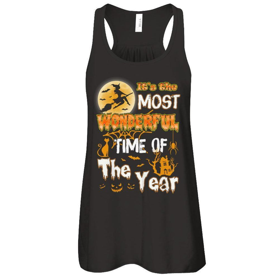 Halloween It's The Most Wonderful Time Of The Year Witches-T-Shirt & Tank Top-Women's Flowy Racerback Tank-Black