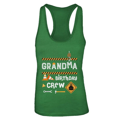 Grandma Birthday Crew Construction Birthday Party-T-Shirt & Tank Top-Women's Ideal Racerback Tank-Kelly Green
