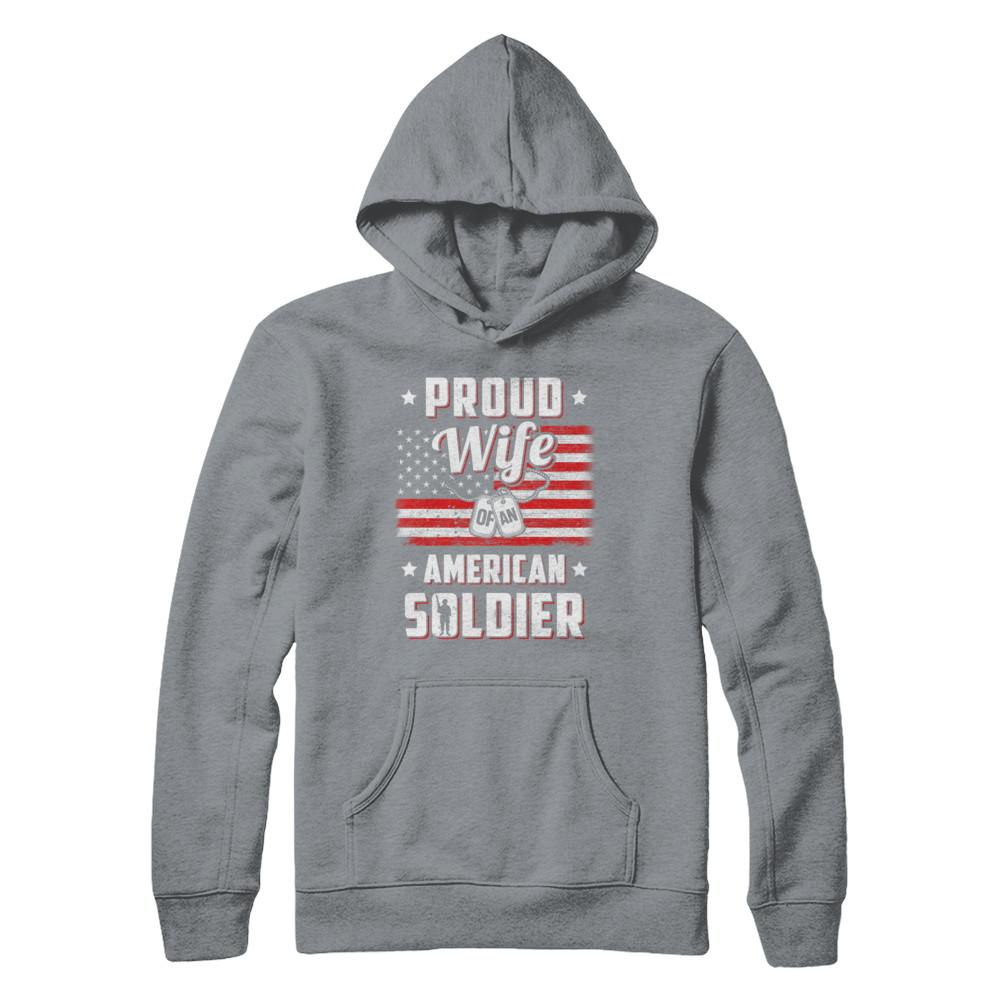 Proud Wife Of A Soldier Army Husband Veteran-T-Shirt & Hoodie-Pullover Hoodie-Light Steel