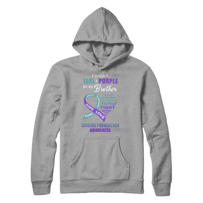 Suicide Prevention I Wear Teal Purple For My Brother-T-Shirt & Hoodie-Pullover Hoodie-Light Steel