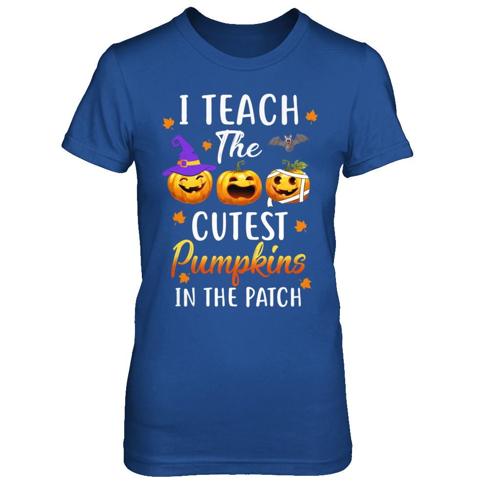 I Teach The Cutest Pumpkins In The Patch Halloween-T-Shirt & Hoodie-Women's T-Shirt-Royal